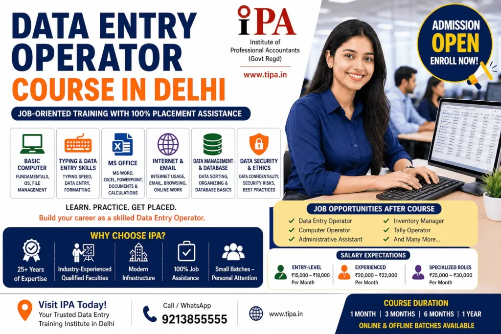 data entry operator course in delhi