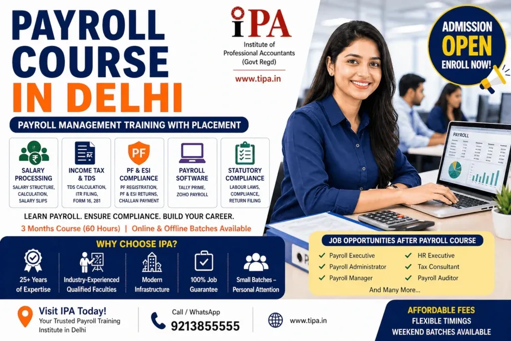 Payroll Course in Delhi summary: syllabus, duration, batch timings and the roles it leads to