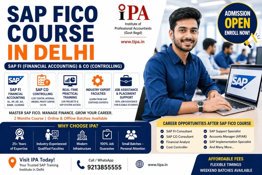 SAP FICO Course in Delhi summary: syllabus, duration, batch timings and the roles it leads to