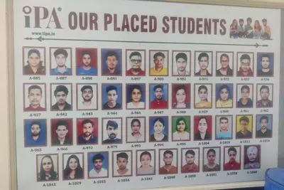IPA "Our Placed Students" board in the entrance at E-54, Laxmi Nagar