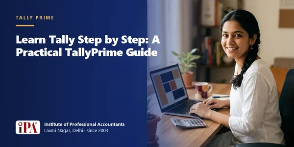 Learn Tally Step by Step: A Practical TallyPrime Guide – IPA guide illustration